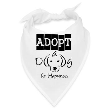 Adopt a Dog for Happiness Hund Liebe Geschenk - Bandana - Weiß - Vorne