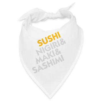 Sushi Nigiri Maki Sashimi - Bandana - Weiß - Vorne