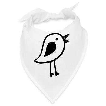 Vogel - Bandana - Weiß - Vorne