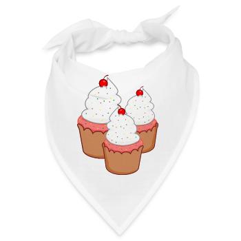 cupcakes muffins cakes kuchen backen bakery - Bandana - Weiß - Vorne