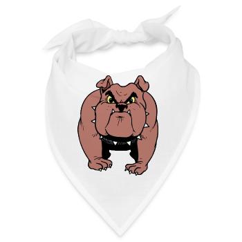 Wütende Bulldogge Geschenk Idee - Bandana - Weiß - Vorne