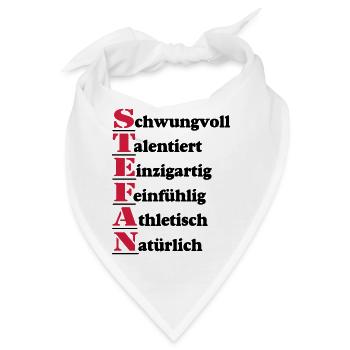 Stefan , Vorname,Namensschild,Name,Fun Shirt (25) - Bandana - Weiß - Vorne