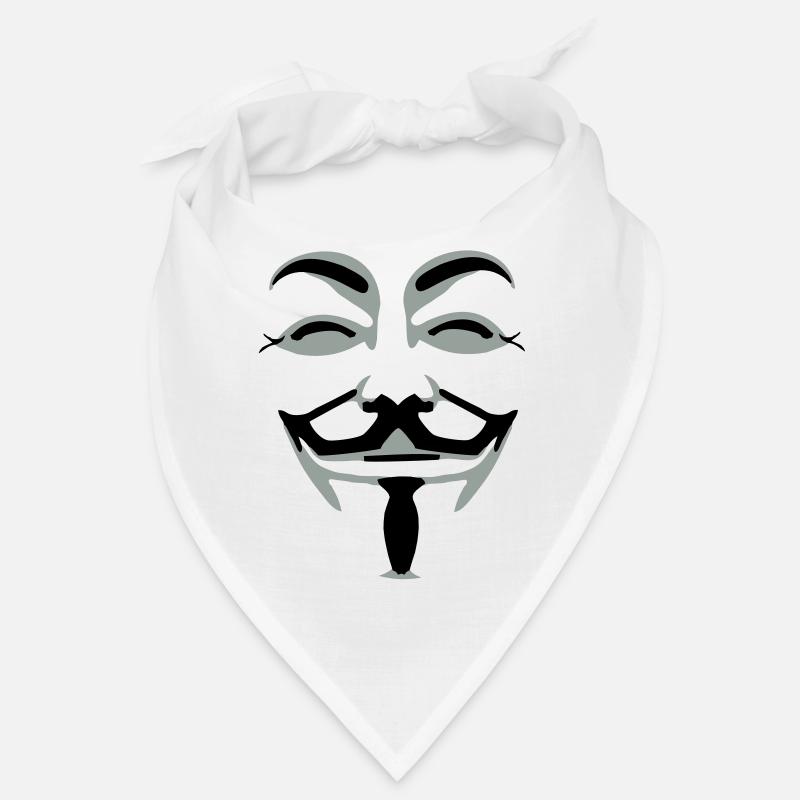 anonymus_vektor_2farb - Bandana - Weiß