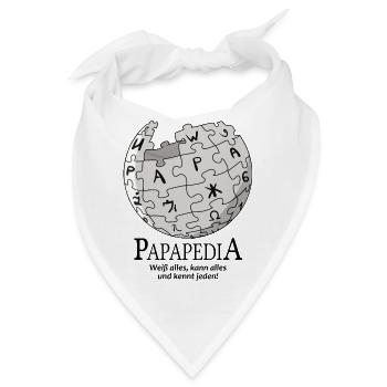 Papapedia wikpedia Vatertag Papa Dad Geschenk neu - Bandana - Weiß - Vorne