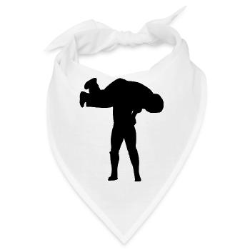 Catcher Ringer Wrestler Wrestling Catchen Sport - Bandana - Weiß - Vorne