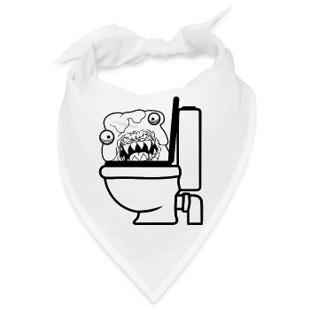 klo toilette scheisse kacke kot wc gefaehrlich baz - Bandana - Weiß - Vorne