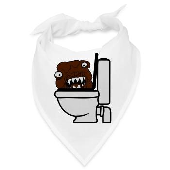 klo toilette scheisse kacke kot wc gefaehrlich baz - Bandana - Weiß - Vorne