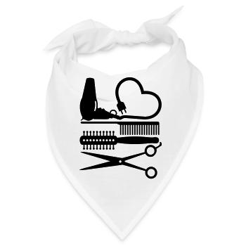 hair stylist tools / Friseur-Werkzeuge (Coiffeur, - Bandana - Weiß - Vorne
