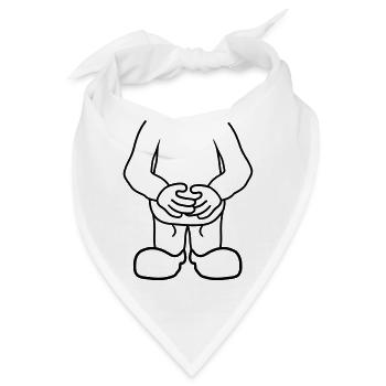 kleiner koerper kopf comic cartoon clipart lustig - Bandana - Weiß - Vorne