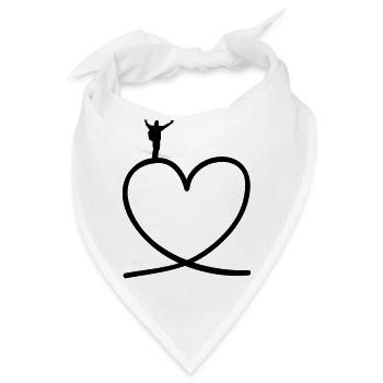 Wanderer auf Herz - Bandana - Weiß - Vorne
