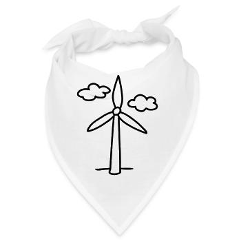 Windrad - Ökostrom - line - Bandana - Weiß - Vorne
