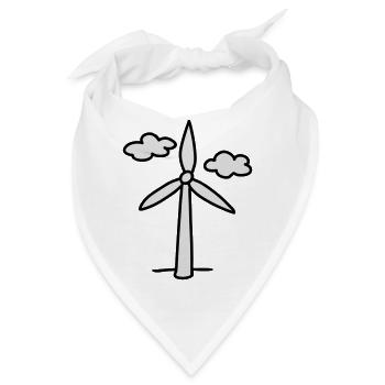 Windrad - Ökostrom - Bandana - Weiß - Vorne
