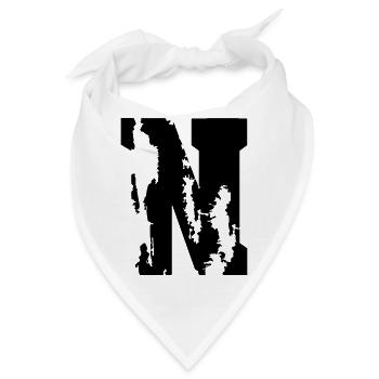 N - Buchstabe - Bandana - Weiß - Vorne