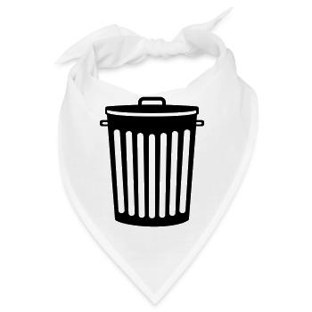 eimer muelleimer muell wegwerfen dreck abfall recy - Bandana - Weiß - Vorne