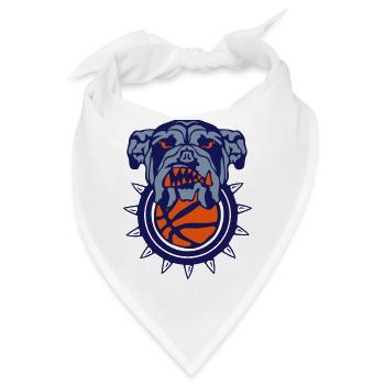 basketball Bulldogge Hund Logo heftig Sport - Bandana - Weiß - Vorne