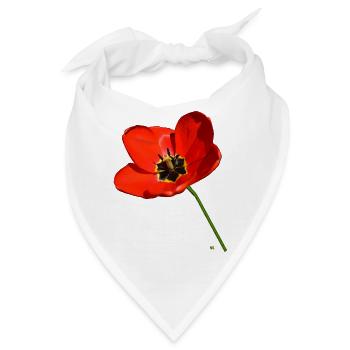 Roter Mohn - Bandana - Weiß - Vorne