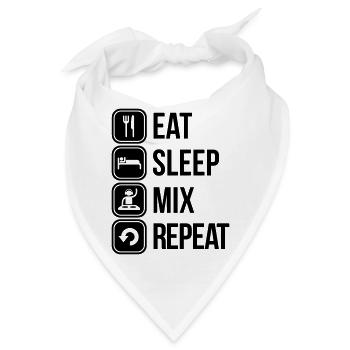 eat sleep mix repeat - Bandana - Weiß - Vorne