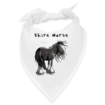 Süßes Shire Horse - Bandana - Weiß - Vorne
