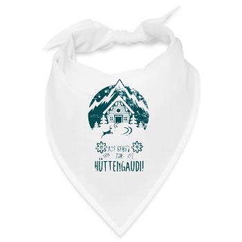Hüttengaudi Skihütte und lustiger Spruch - Bandana - Weiß - Vorne