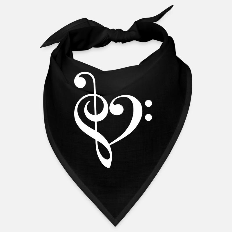 Amour de note de musique blanc Bandana