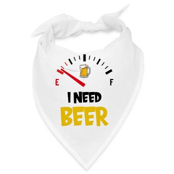 I NEED BEER BIER SAUFEN STAMMTISCH - Bandana - Weiß - Vorne