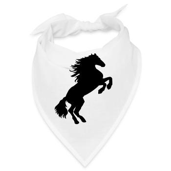 schwarzer Hengst - schwarzes Pferd Shirt & Hoodie - Bandana - Weiß - Vorne