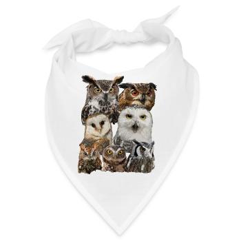 Nächtliche Raubvögel - Bandana - Weiß - Vorne