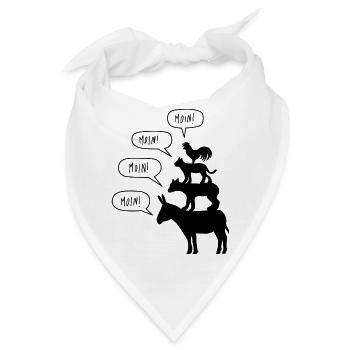 Bremer Stadtmusikanten Märchen Gebrüder Grimm - Bandana - Weiß - Vorne