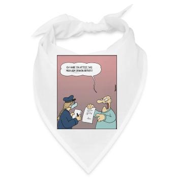 4256 VollpfostenIdiotenSchlappschwanzattest - Bandana - Weiß - Vorne