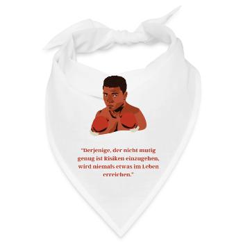 Muhamed Ali über Mut und Risiko - Bandana - Weiß - Vorne