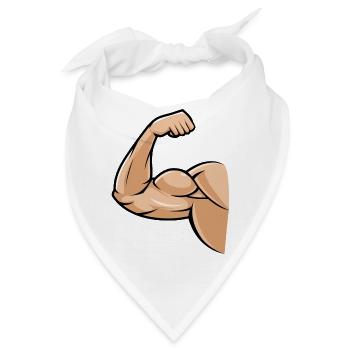 biceps muskel - Bandana - Weiß - Vorne