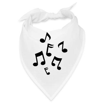 Musiknoten - Bandana - Weiß - Vorne
