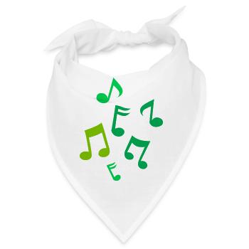 Musiknoten - Bandana - Weiß - Vorne
