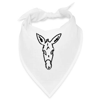 Esel Âne Donkey - Bandana - Weiß - Vorne