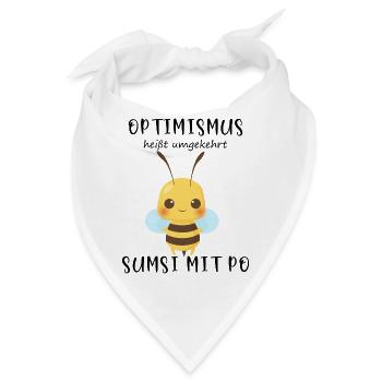 Biene Optimismus Sumsi mit Po - Bandana - Weiß - Vorne