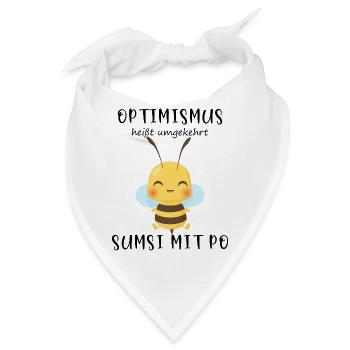 Biene Optimismus Sumsi mit Po - Bandana - Weiß - Vorne