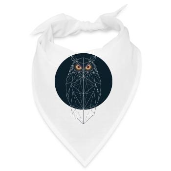 geometrische Eule - Bandana - Weiß - Vorne