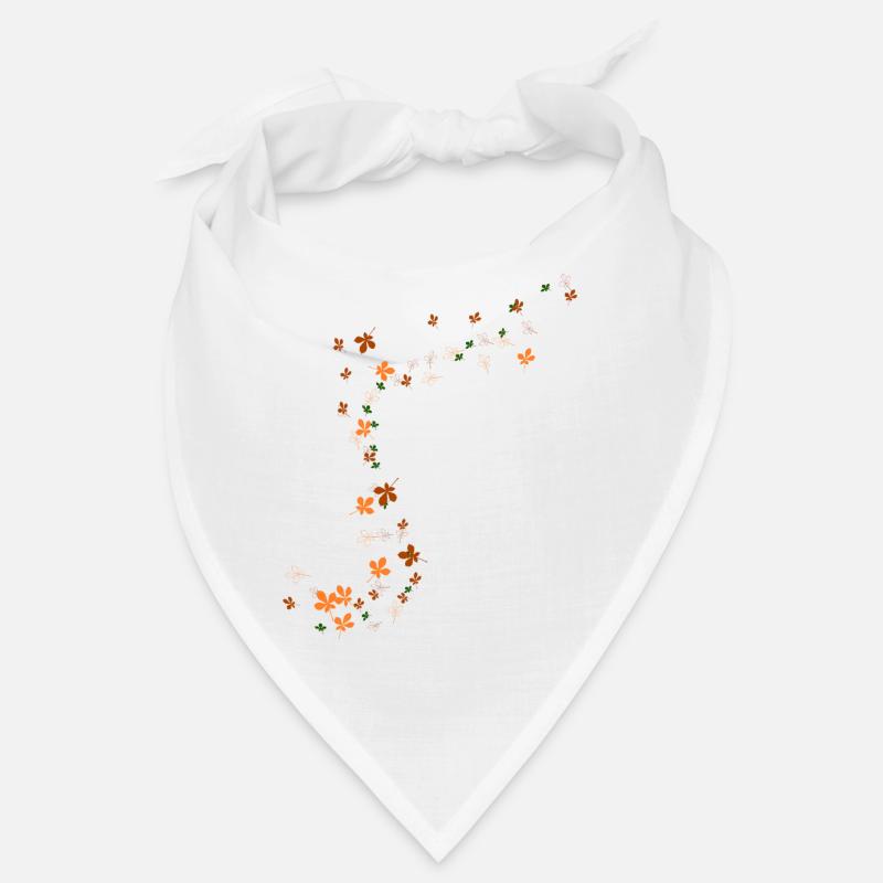 Herbstlaub - Bandana - Weiß