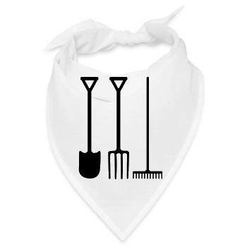 Gartengeräte Schaufelrechen und Mistgabel - Bandana - Weiß - Vorne