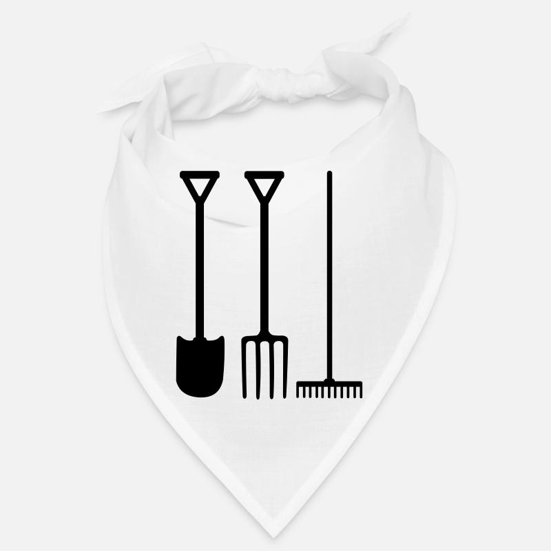 Garden tools shovel rake and pitchfork Bandana