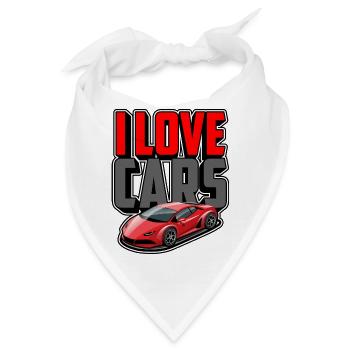 Ich liebe Autos - Bandana - Weiß - Vorne