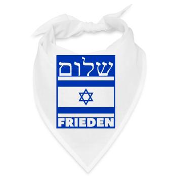 Shalom Israel - Frieden Israel - Bandana - Weiß - Vorne