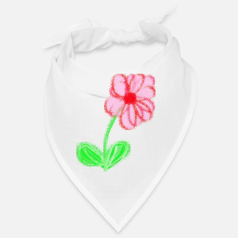 Rotes Blümchen handgemalt abstrakt Blume Pixel Bandana