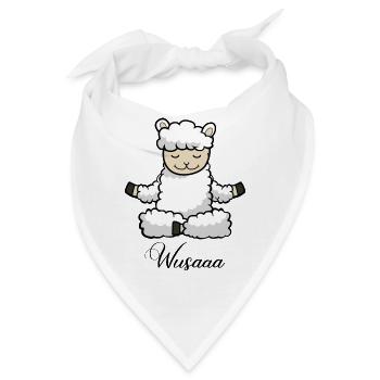 Auszeit Durchatmen Wusaaa schaaf - Bandana - Weiß - Vorne