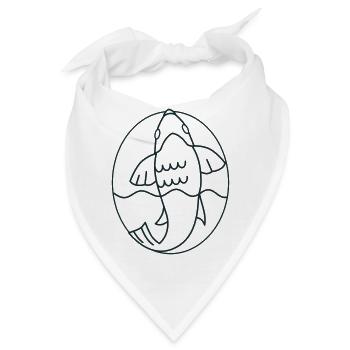 Koi schwimmen in einem Oval - Bandana - Weiß - Vorne