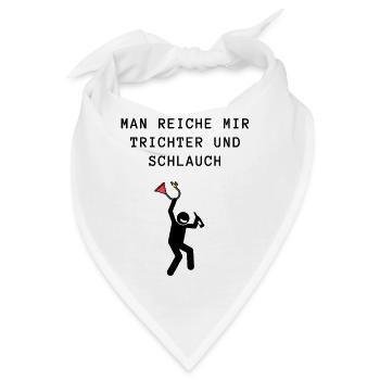 Alkoholsuff Trichter und Schlauch Saufurlaub Malle - Bandana - Weiß - Vorne