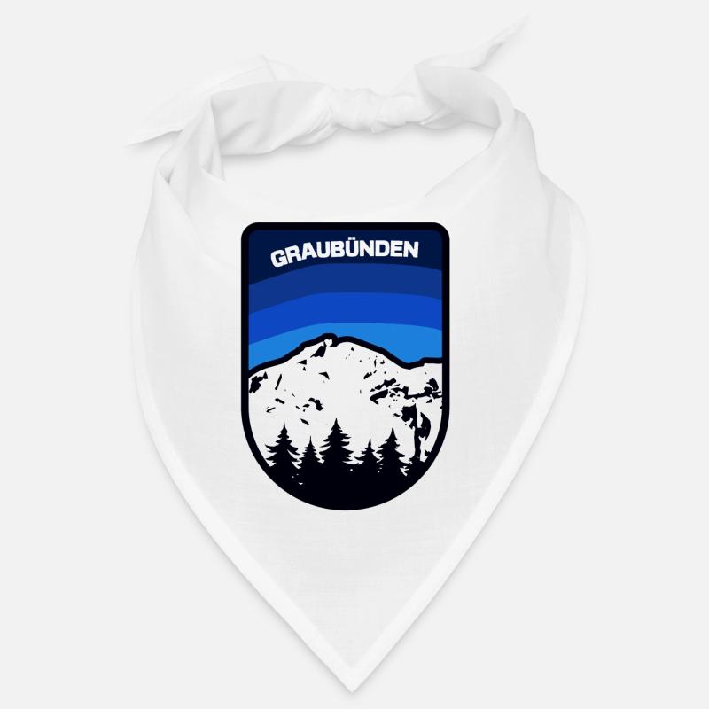 Graubünden Berglandschaft Emblem - Bandana - Weiß