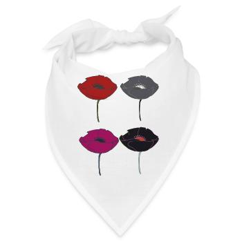 mohnblumen bunt - Bandana - Weiß - Vorne