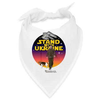 Ukraine Patron Selenskyj - Bandana - Weiß - Vorne