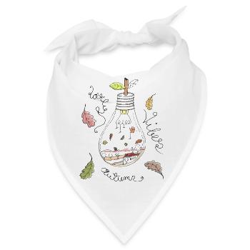Herbst in Glühbirne und schöner Spruch - Bandana - Weiß - Vorne